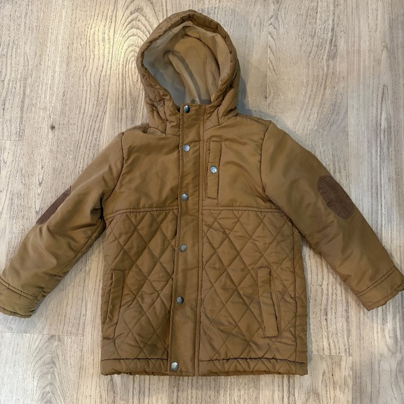 Other - Perry Ellis Boy's Quilted Jacket With Sherpa Lining size 8 Hooded Warm